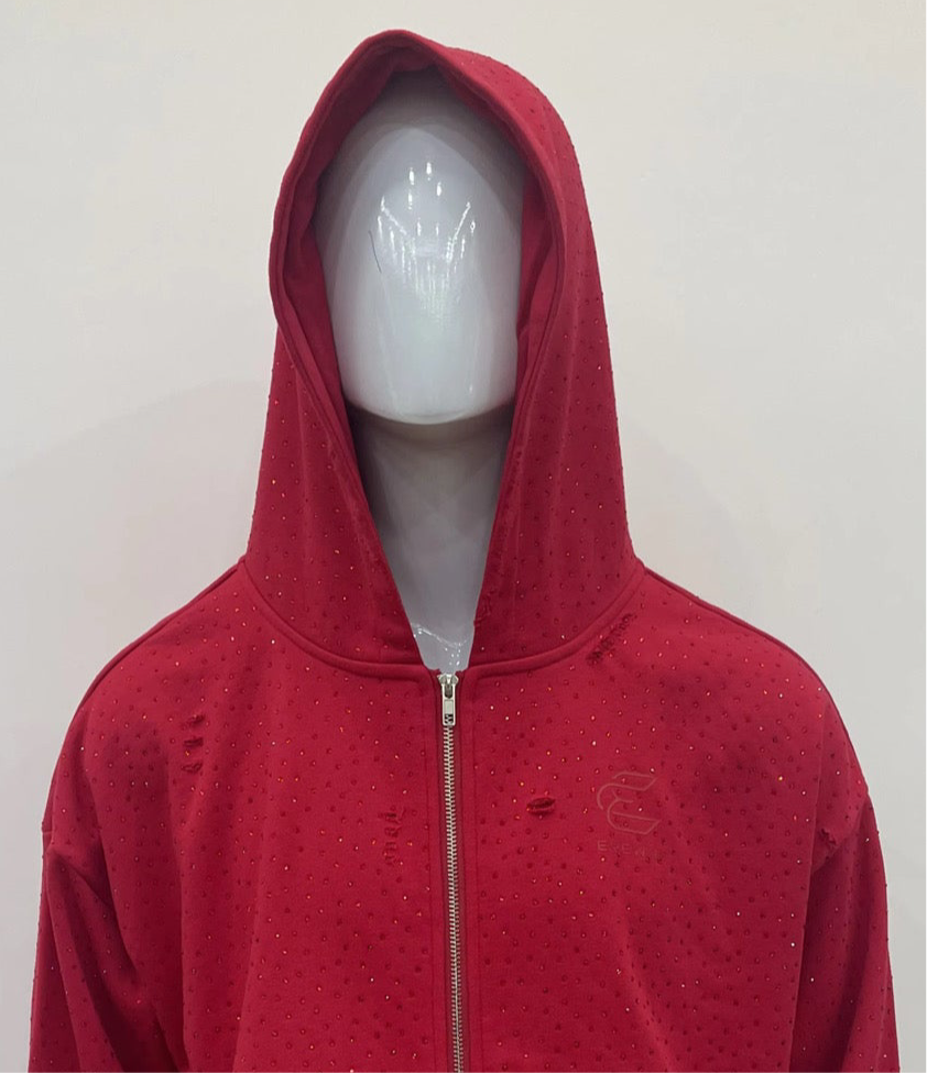 RED SHOOT FOR THE STARS ZIP-UP