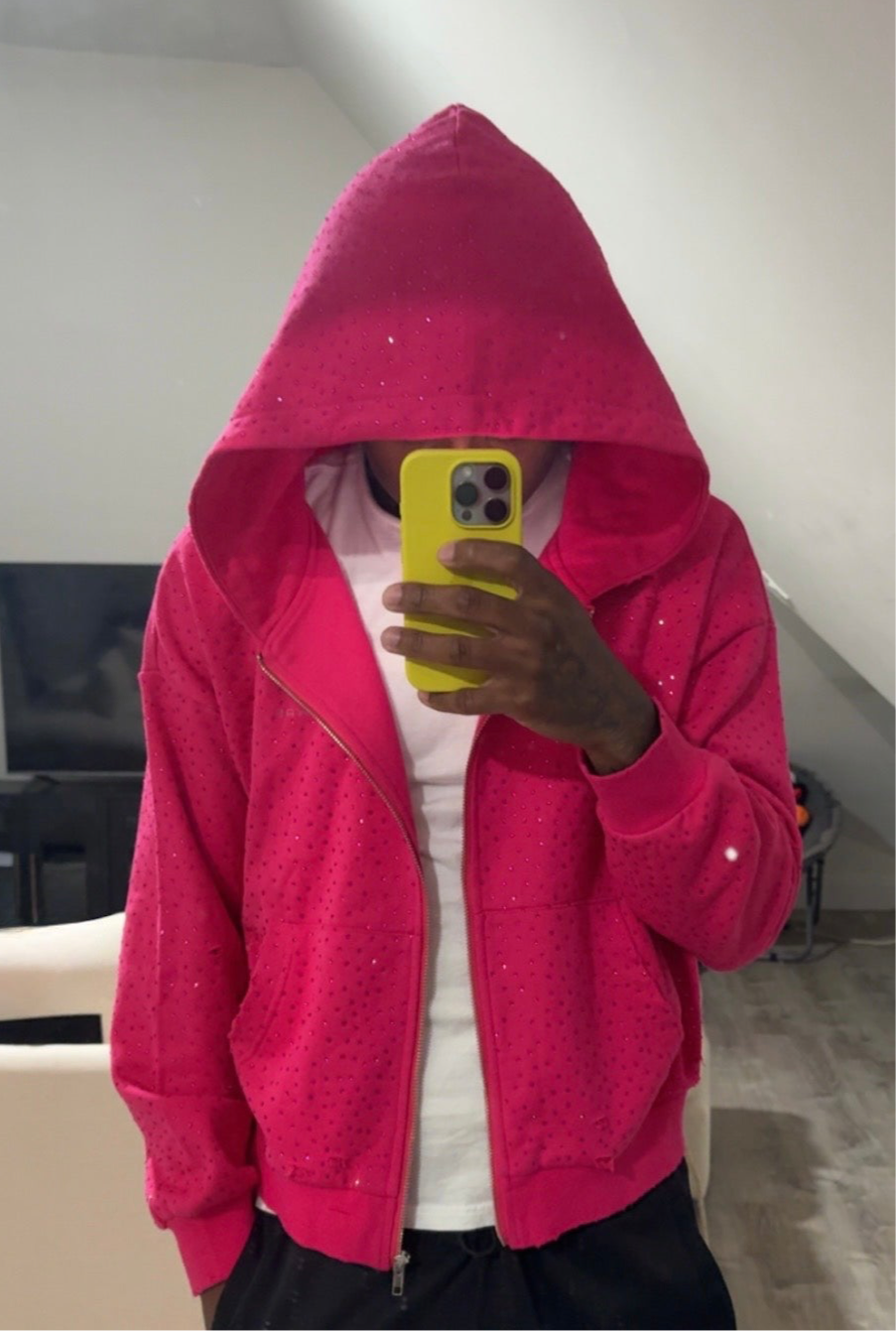 PINK SHOOT FOR THE STARS ZIP-UP
